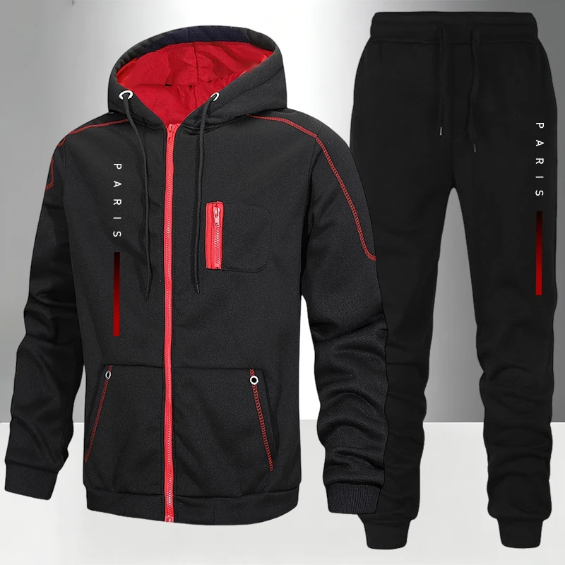 Outdoor Sports Outfit - Męski Zestaw/Kurtka/Spodnie Moda Paryska Kurtka na