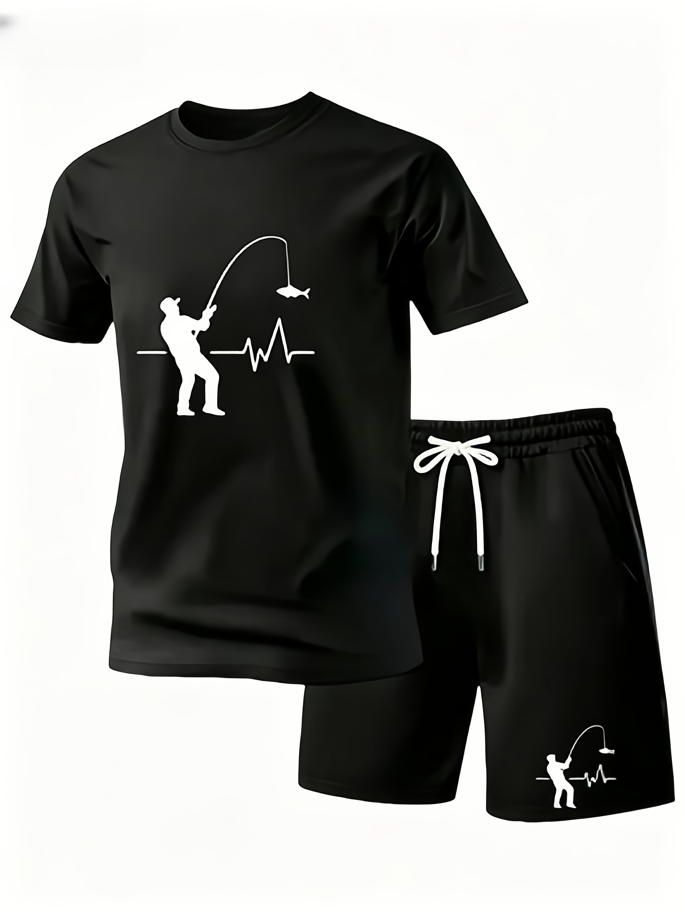 Outdoor Sports Outfit - Męski 2-częściowy zestaw: koszulka z okrągłym