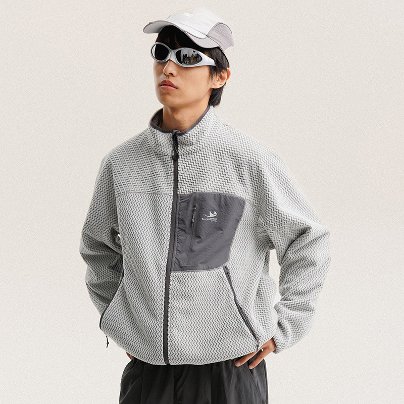 Outdoor Sport Coat - Kurtka polarowa z falistymi paskami na