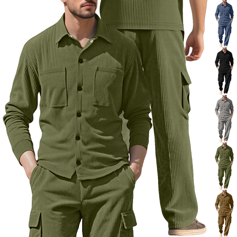 Męski dres z tkaniny sztruksow – Outdoor Sports Outfit recenzja i cena