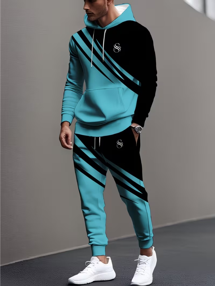 Męski dwuczęściowy dres, modny – Outdoor Sports Outfit recenzja i cena