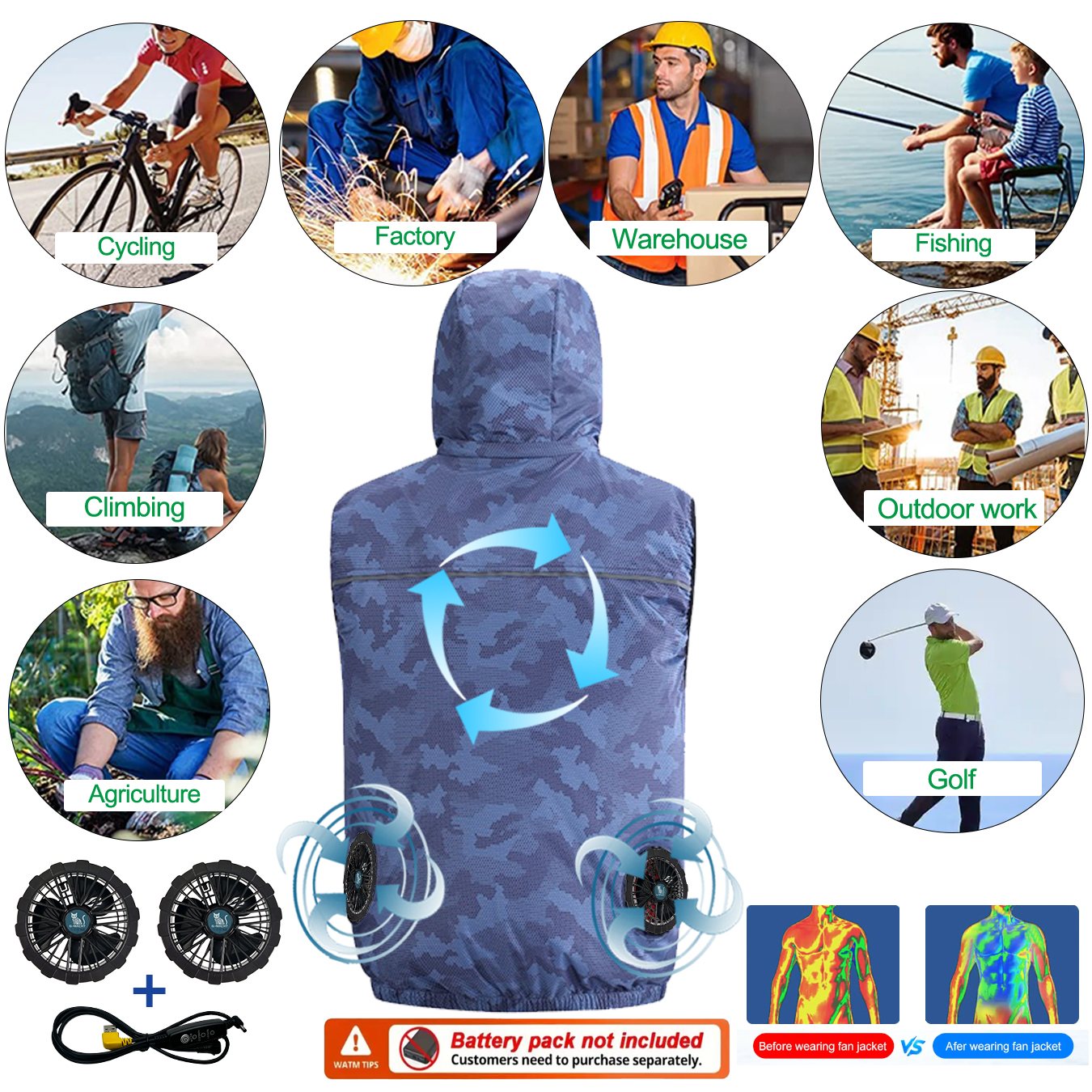 Letni sportowy wentylator 12V/ – Outdoor Sport Brand Jacket recenzja i cena